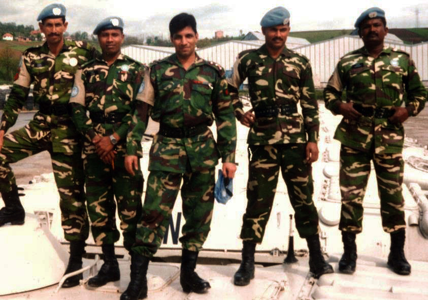 Major Ezaz and fellow Bangladeshi soldiers